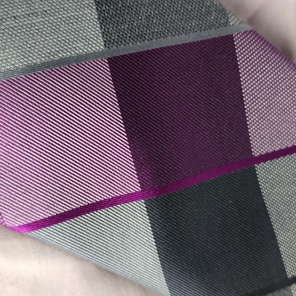 Michael Kors Tie Silk Blend Pink Purple Plaid Men Necktie Suit Formal 56.5 x3.25